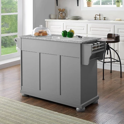 Alexandria Kitchen Island With Solid Granite Top Vintage Gray - Crosley 10 Alexandria Kitchen Island With Solid Granite Top Vintage Gray - Crosley - Image 8