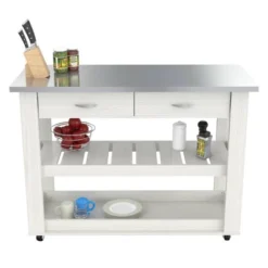 Kitchen Cart White - Inval -Baxton Home Shop GUEST a116d121 1a8e 4df3 ad50 0d9d04072236