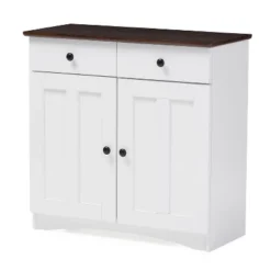 Lauren TwoTone And Buffet Kitchen Cabinet With Two Doors And Two Drawers White/Dark Brown - Baxton Studio -Baxton Home Shop GUEST a14b2120 62aa 4961 a320 78588775310b