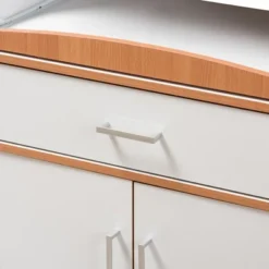 Edonia Modern And Contemporary Beech And Finish Kitchen Cabinet White/Brown - Baxton Studio -Baxton Home Shop GUEST a1bcf6f9 60bb 4ba7 b43d 38ef9f96ff43