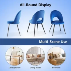 Tangkula Dining Chair Set Of 4 Velvet Upholstered Side Chair W/ Metal Base For Living Room -Baxton Home Shop GUEST a25fa928 5722 4eac ac18 33c5aff5b111