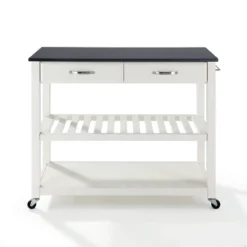 Granite Top Kitchen Prep Cart White/Black - Crosley -Baxton Home Shop GUEST a3a7c799 a2a2 46b8 9f00 9faf0c6fcc6a