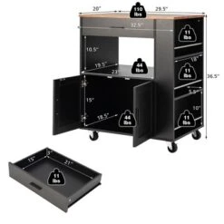 Costway Kitchen Island Cart Rolling Storage Cabinet W/ Drawer & Spice Rack Shelf -Baxton Home Shop GUEST a3fb9417 e534 456a b1bb 662a31e42968