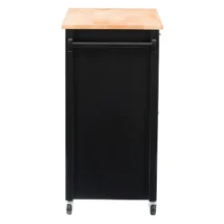 Sage Wood Kitchen Cart With Cupboard Black - CorLiving -Baxton Home Shop GUEST a4863349 c60a 4fba 89bd 0804cc9b9e86