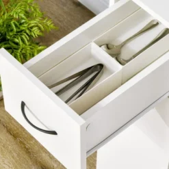 HOMCOM 3- Tier Slim Storage Cart, Rolling Narrow Kitchen Cart On Wheels For Small Place, Slide Out Side Utility Cart For Bathroom, Laundry 10 HOMCOM 3- Tier Slim Storage Cart, Rolling Narrow Kitchen Cart On Wheels For Small Place, Slide Out Side Utility Cart For Bathroom, Laundry -Baxton Home Shop GUEST a4cb7df7 1193 4045 8196 55ae4dba7c04