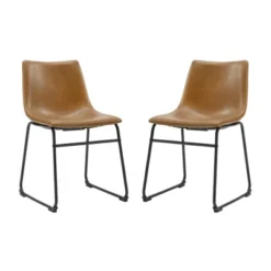 Set Of 2 Laslo Modern Upholstered Faux Leather Dining Chairs - Saracina Home -Baxton Home Shop GUEST a575f745 32e2 4880 af78 c97be1dbada8