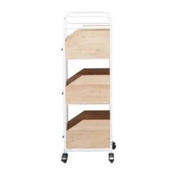 Industrial Wood Storage Cart Brown - Olivia & May -Baxton Home Shop GUEST a585ca56 6a91 48ed 93ab 2349fe2427af