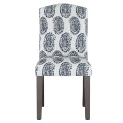 Alex Camel Back Dining Chair In Damask - Skyline Furniture