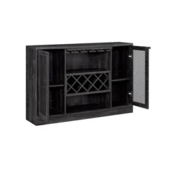 Bar Cabinet With Two Curved Glass Doors - Home Source -Baxton Home Shop GUEST a60e97ef 4810 4f1d 9892 682fe5cebba3