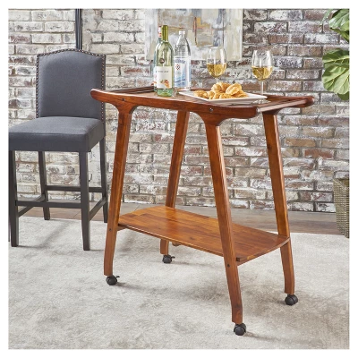 Verdes Bar Cart - Mahogany - Christopher Knight Home 3 Verdes Bar Cart - Mahogany - Christopher Knight Home