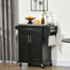 HOMCOM Rolling Kitchen Island Utility Trolley, Storage Cart On Wheels With Drawer, Spice Rack, Black -Baxton Home Shop GUEST a6941df6 c6d1 43ef bf59 0c1132187221