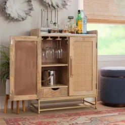 Gordon Bar Cabinet Natural - Linon -Baxton Home Shop GUEST a6a9fd74 9805 4512 99de 34a3dfed9553