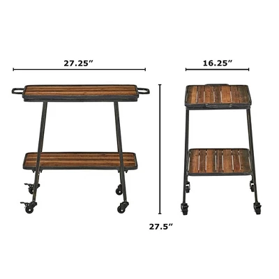 Felix 2 Tier Bar Cart Black - Adore Decor 7 Felix 2 Tier Bar Cart Black - Adore Decor - Image 5