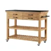 Coastal Wood Kitchen Cart Brown - Olivia & May -Baxton Home Shop GUEST a957c3a7 50d3 42fb bbcd 9c575f4c0167
