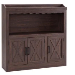 Home Source Bar Cabinet With Stem Glass Placement And Wooden Doors In Charcoal -Baxton Home Shop GUEST a9e973c9 242b 456c a3f6 33e4de8d7f34