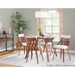 Set Of 2 York Dining Chairs Cream/Walnut - Lumisource 18 Set Of 2 York Dining Chairs Cream/Walnut - Lumisource -Baxton Home Shop GUEST ab9878db fe84 413d aa07 473678c6e575