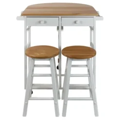 Breakfast Cart With Drop Leaf Table & Stool Set - Flora Home -Baxton Home Shop GUEST ab991828 ad6b 4e80 8b4b ebc280f468ad
