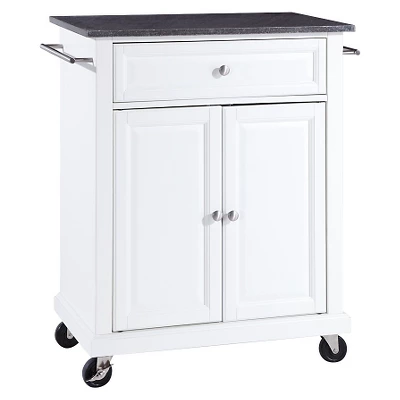 Solid Black Granite Top Portable Kitchen Cart/Island - Crosley 9 Solid Black Granite Top Portable Kitchen Cart/Island - Crosley - Image 7