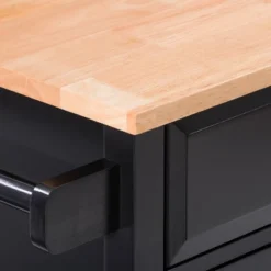 Sage Wood Kitchen Cart With Cupboard Black - CorLiving -Baxton Home Shop GUEST ad58f25c 8975 454b abee e975dbfd4150