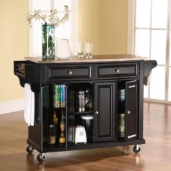 Full Size Stainless Steel Top Kitchen Cart Black/Stainless Steel - Crosley -Baxton Home Shop GUEST ad5ae263 1288 416a 95bd 5ea0be303b10