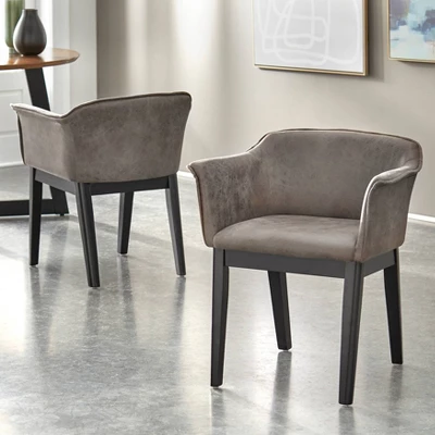 Set Of 2 Jonas Dining Arm Chairs Gray/Black - Buylateral 3 Set Of 2 Jonas Dining Arm Chairs Gray/Black - Buylateral
