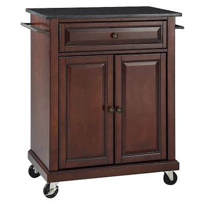 Solid Black Granite Top Portable Kitchen Cart/Island - Crosley 8 Solid Black Granite Top Portable Kitchen Cart/Island - Crosley - Image 6