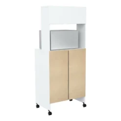 2 Shelves Kitchen Microwave Storage Cabinet White - Inval -Baxton Home Shop GUEST ae64d2be 58b2 4710 b85b cf335cdbfa75