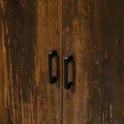 HOMCOM Industrial Sideboard Buffet Cabinet, Kitchen Storage Cabinet With Adjustable Shelves For Living Room, Bedroom, Hallway, Rustic Brown -Baxton Home Shop GUEST ae66c7e6 cc15 4017 97e3 74ec679e8b61