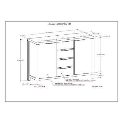 54" Fabian Sideboard Buffet Warm Walnut Brown - WyndenHall 10 54" Fabian Sideboard Buffet Warm Walnut Brown - WyndenHall - Image 8