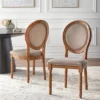 Set Of 2 Toscana Linen Dining Chairs Beige - Lifestorey