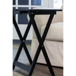 Evergreen Paris Cafe TV Trays With Stand, Set Of 4 -Baxton Home Shop GUEST aefc5729 d252 4b28 8927 95e2d8f84e16