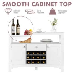 Costway Storage Buffet Sideboard Table Kitchen Sever Cabinet Wine Rack White -Baxton Home Shop GUEST af87f85c c069 486e 9d2a 3e07699321ed