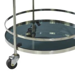 Contemporary Stainless Steel And Smoke Glass Bar Cart Silver - Olivia & May -Baxton Home Shop GUEST aff39804 1105 45f1 9925 d747b1a2ef1e