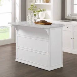 Cutler Faux Marble Top Kitchen Island White/White Marble - Crosley -Baxton Home Shop GUEST b0626b40 a263 49e1 9236 a4899eead310