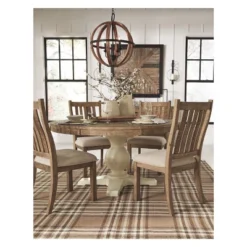 Set Of 2 Grindleburg Dining Upholstered Side Chair White/Light Brown - Signature Design By Ashley -Baxton Home Shop GUEST b063c2ca 266b 4bfe 8fb0 81d939e43d4f