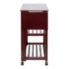 38" 2 Shelves Rubberwood Kitchen Cart With Knife Holder And Folding Frame Brown - The Urban Port
