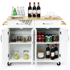 Costway Kitchen Trolley Island Utility Cart Wood Top Rolling Storage Cabinet Drawers White 19 Costway Kitchen Trolley Island Utility Cart Wood Top Rolling Storage Cabinet Drawers White -Baxton Home Shop GUEST b13f84e5 ab8c 4b2e aaf0 5d9ed5da1db8