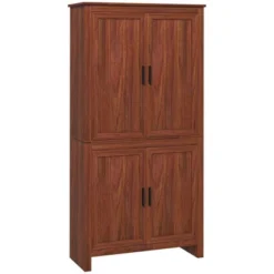 HOMCOM 64" 4-Door Kitchen Pantry, Freestanding Storage Cabinet With 3 Adjustable Shelves For Kitchen, Dining Or Living Room -Baxton Home Shop GUEST b1511caf a075 4220 83bb eec0f4ccd302