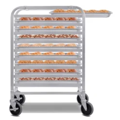 Costway 10 Sheet Aluminum Bakery Rack Silver Commercial Cookie Bun Pan Kitchen W/Wheel -Baxton Home Shop GUEST b19a012a c544 4b10 8806 bdeec8f35f2a