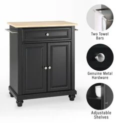 Cambridge Wood Top Portable Kitchen Island/Cart Black/Natural - Crosley -Baxton Home Shop GUEST b1bf6200 e89f 41a0 8600 42d3cfe9e12f