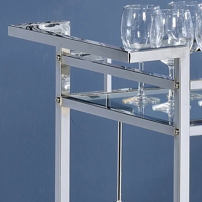 Buncrana Glass Top Serving Cart Chrome - MiBasics 6 Buncrana Glass Top Serving Cart Chrome - MiBasics - Image 4