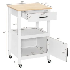 Costway Rolling Kitchen Island Cart On Wheels Bar Serving Trolley W/Drawer Cabinet BlackWhite -Baxton Home Shop GUEST b3455d2b 9a08 4565 91b3 471ad356d8a2