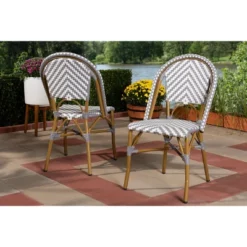Set Of 2 Celie Indoor And Outdoor Stackable Bistro Dining Chairs - Baxton Studio -Baxton Home Shop GUEST b3df58b9 480f 405c 8947 63509137fa47