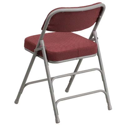 Emma And Oliver 2 Pack Premium Curved Triple Braced & Hinged Fabric Upholstered Metal Folding Chair 6 Emma And Oliver 2 Pack Premium Curved Triple Braced & Hinged Fabric Upholstered Metal Folding Chair - Image 4