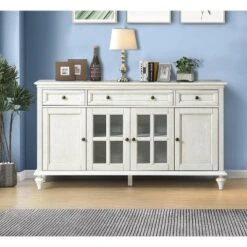 Nikolaj 58'' Wide 3 Drawer Traditional Sideboard With Solid Wood Legs| KARAT HOME 22 Nikolaj 58'' Wide 3 Drawer Traditional Sideboard With Solid Wood Legs| KARAT HOME -Baxton Home Shop GUEST b4b2a5ea 7194 4d53 8aa7 668ca0e2f833