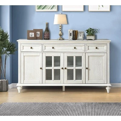 Nikolaj 58'' Wide 3 Drawer Traditional Sideboard With Solid Wood Legs| KARAT HOME 12 Nikolaj 58'' Wide 3 Drawer Traditional Sideboard With Solid Wood Legs| KARAT HOME - Image 10