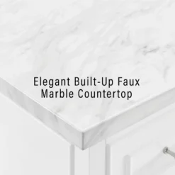Cutler Faux Marble Top Kitchen Island White/White Marble - Crosley -Baxton Home Shop GUEST b622a164 3765 4766 87a6 ecebda6675be