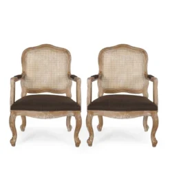 Set Of 2 Andrea French Country Wood And Cane Upholstered Dining Armchairs - Christopher Knight Home 29 Set Of 2 Andrea French Country Wood And Cane Upholstered Dining Armchairs - Christopher Knight Home -Baxton Home Shop GUEST b651ad10 0e74 4fef 8ff7 3461b4d94982