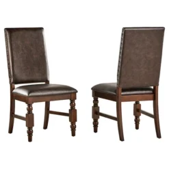 Set Of 2 Fitzgerald Nailhead Accent Side Dining Chair - Inspire Q -Baxton Home Shop GUEST b771f68f 6cac 4484 8eaa 5cd3171bec45