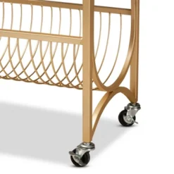 Jacek Metal Wine Cart With Marble Tabletop Gold - Baxton Studio -Baxton Home Shop GUEST b7d24750 b7dc 4001 8295 55f9505751a6